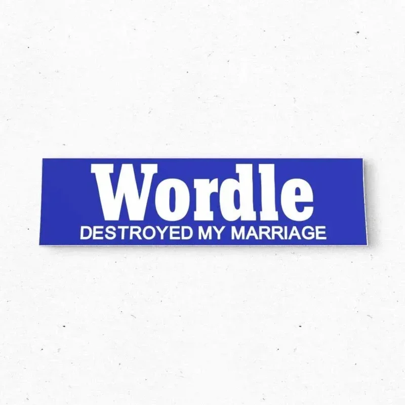 

WORDLE DESTROYED MY MARRIAGE Наклейка на бампер - Забавный виниловый стиль 80-х 90-х годов - Наклейки на бампер - Наклейки на автомобиль