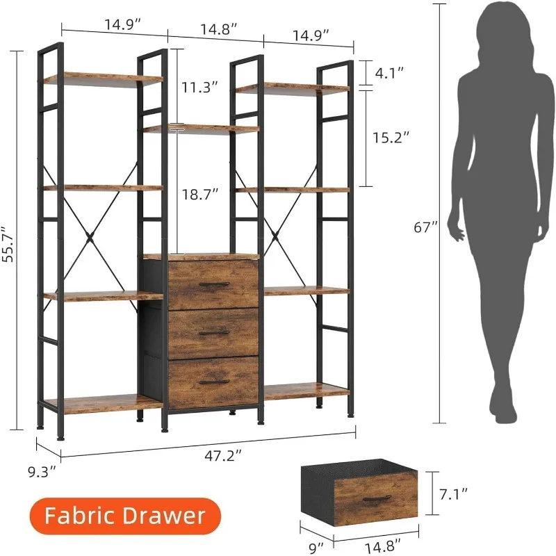 Bookshelf wider than fabric industrial and layer large inch rustic office with drawers