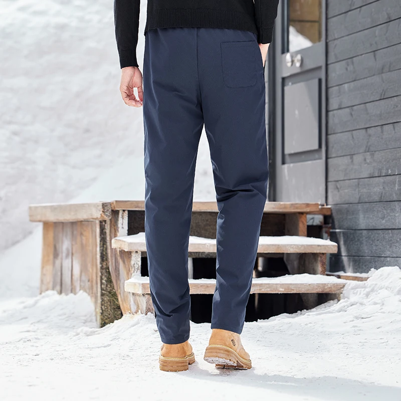 Sell Well 90% Goose Down Trousers for Men 2025 Winter Thermal Elastic Waist Outdoor Pants  Male Straight Trousers Warm Down Pant