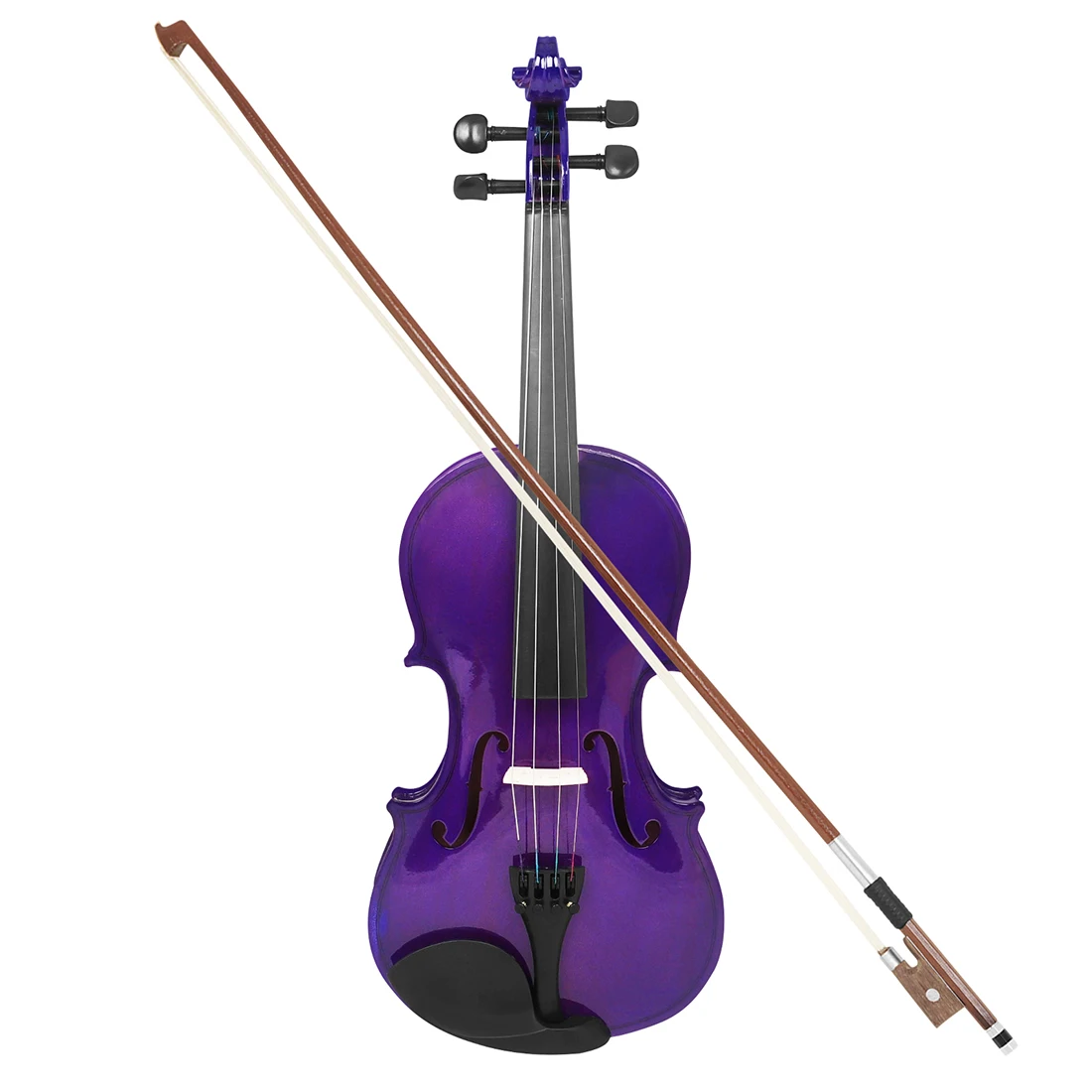 4/4 Violin Solid Wood Purple Acoustic Violin Professionals Handcrafted Violin for Beginners Stringed Instrument