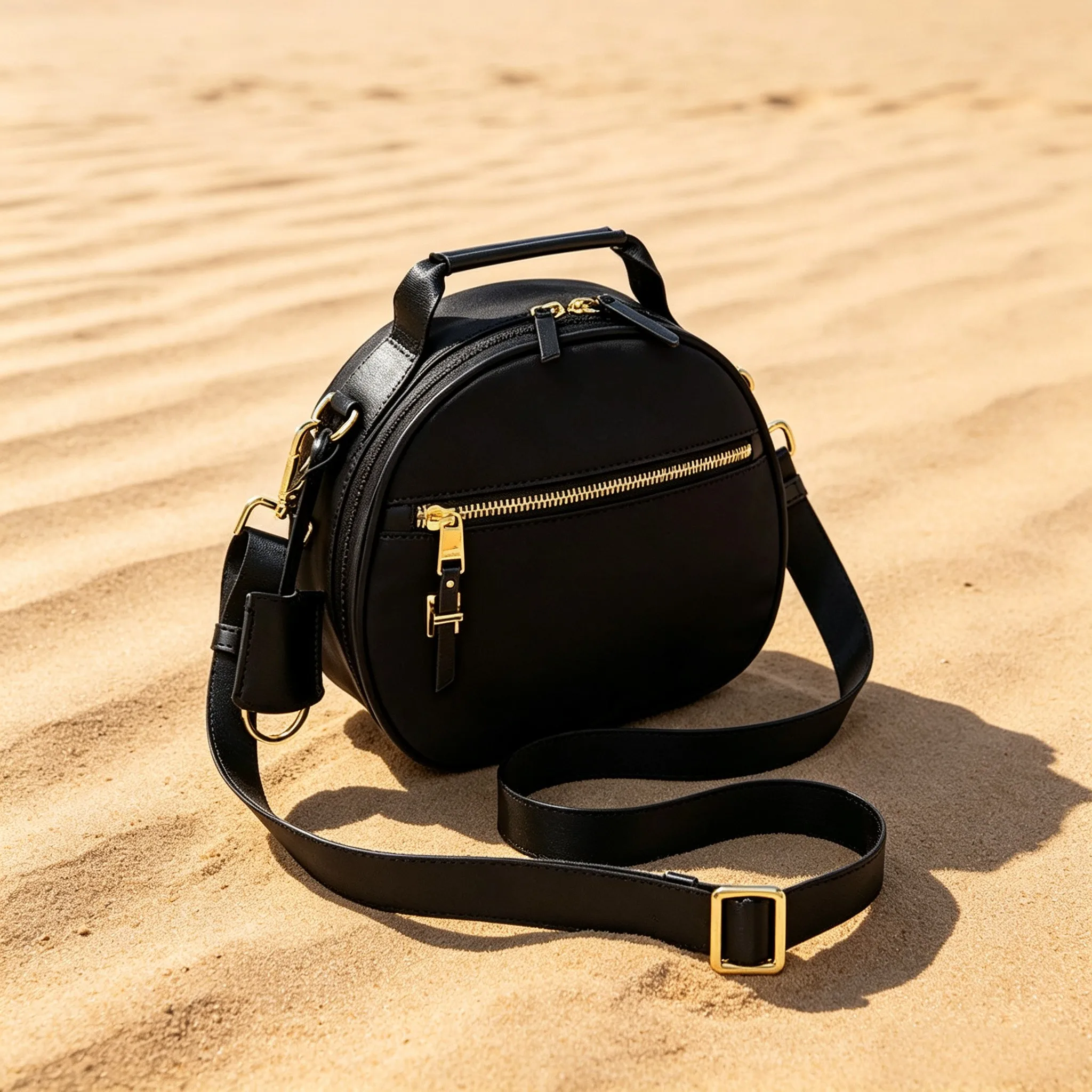 Ultra Light Waterproof Nylon Crossbody Bag Handbag Mini Round Shoulder Purse