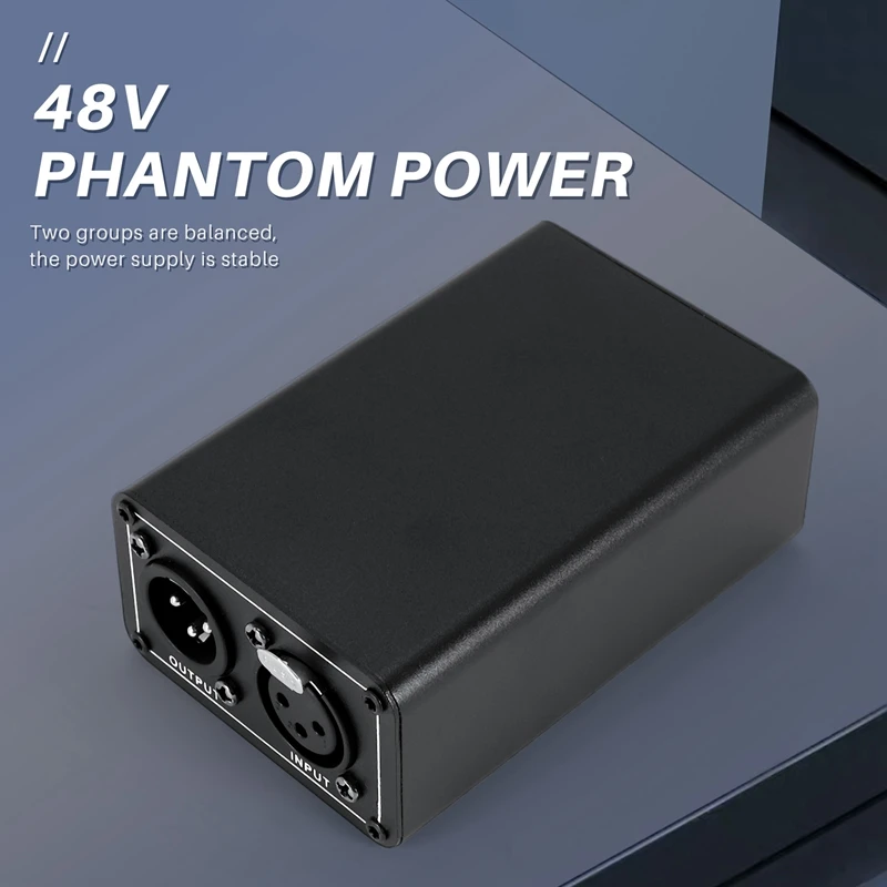 NT48V catu daya Phantom portabel, Mikrofon kondensor diafragma besar, dukungan Universal pengisian daya 5V-ABDQ