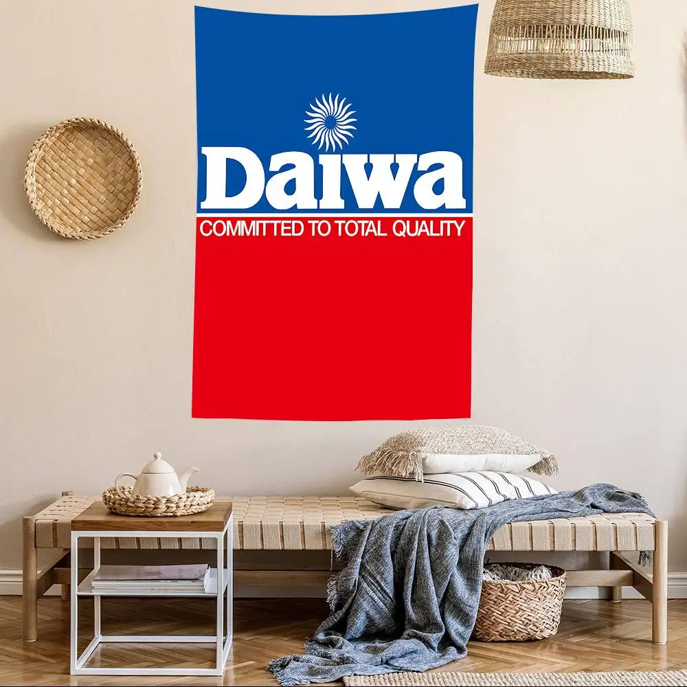D-DaiwaS Fishing Logo Theme Backdrop Children's Birthday Party Decorations Baby Shower Hula Girls Party Props Banner Shooting