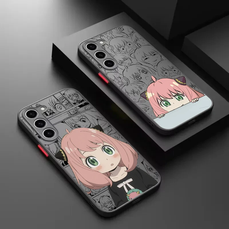 Прозрачный матовый чехол для телефона с героями аниме SPY X FAMILY1 для Samsung S24 S23 S22 S21 Ultra S20 FE Note 20 Lite Plus