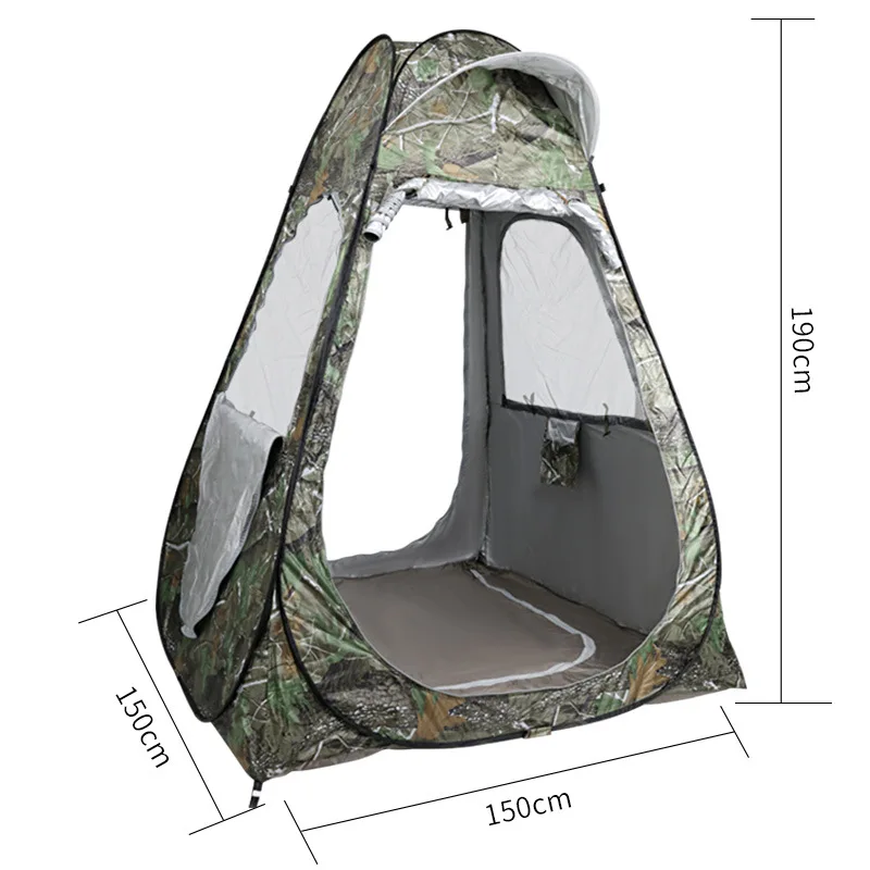 Imagem -02 - Camuflagem Ice Fishing Tent Anti-mosquito Instalação de Jangada Prova de Chuva Protetor Solar Portas Duplas Janelas Pop up Quick Open