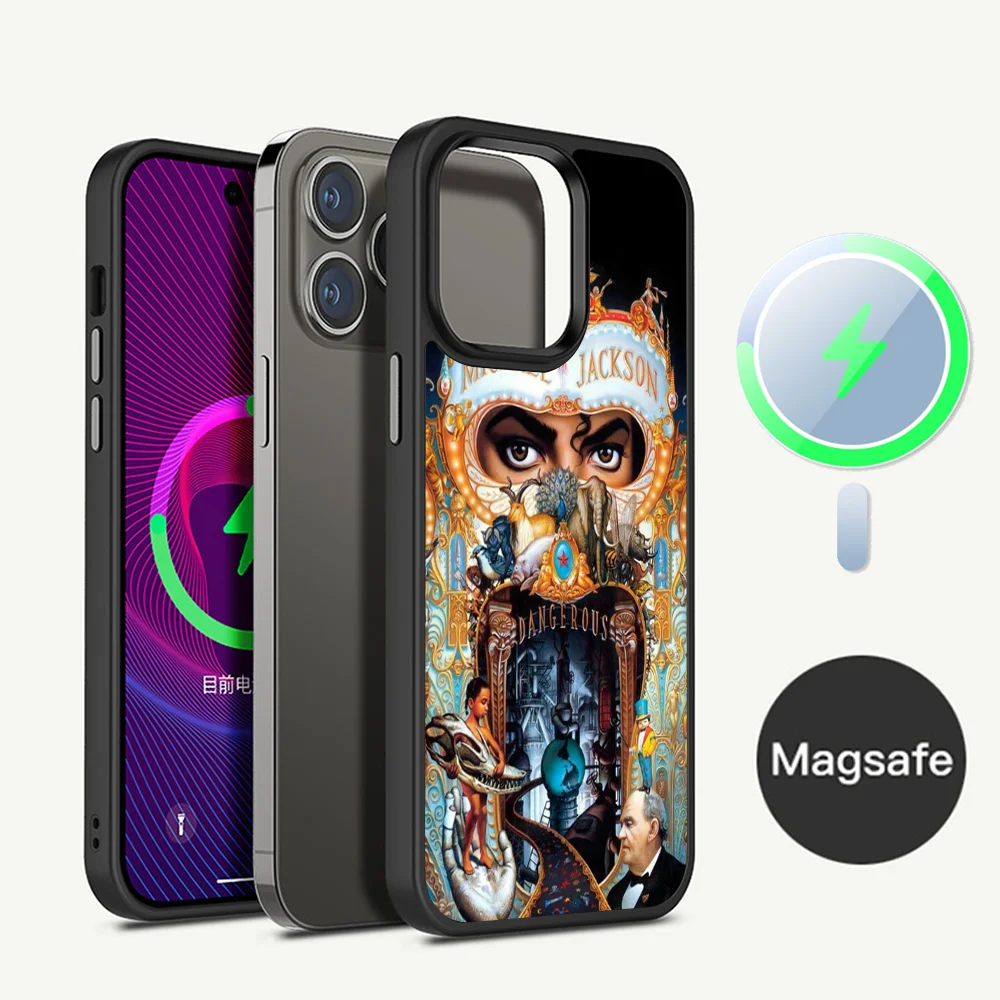 

American Singer Michael Jackson Phone Case For iPhone 15 Pro Max Case 14 Plus 13 12 11 Magesafe Magnetic Wireless Charge Cover