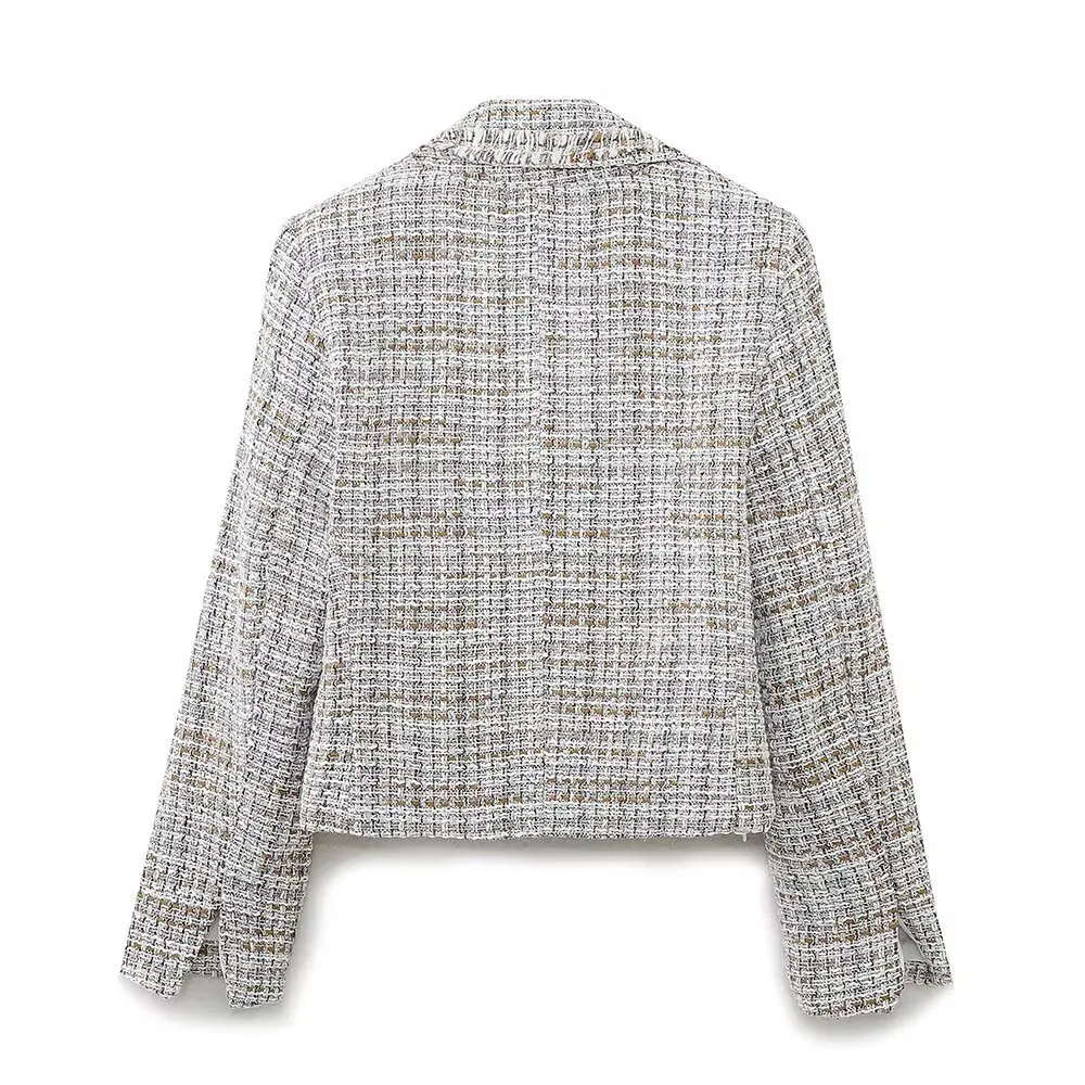 Women's Textured Double Breasted Suit Jacket