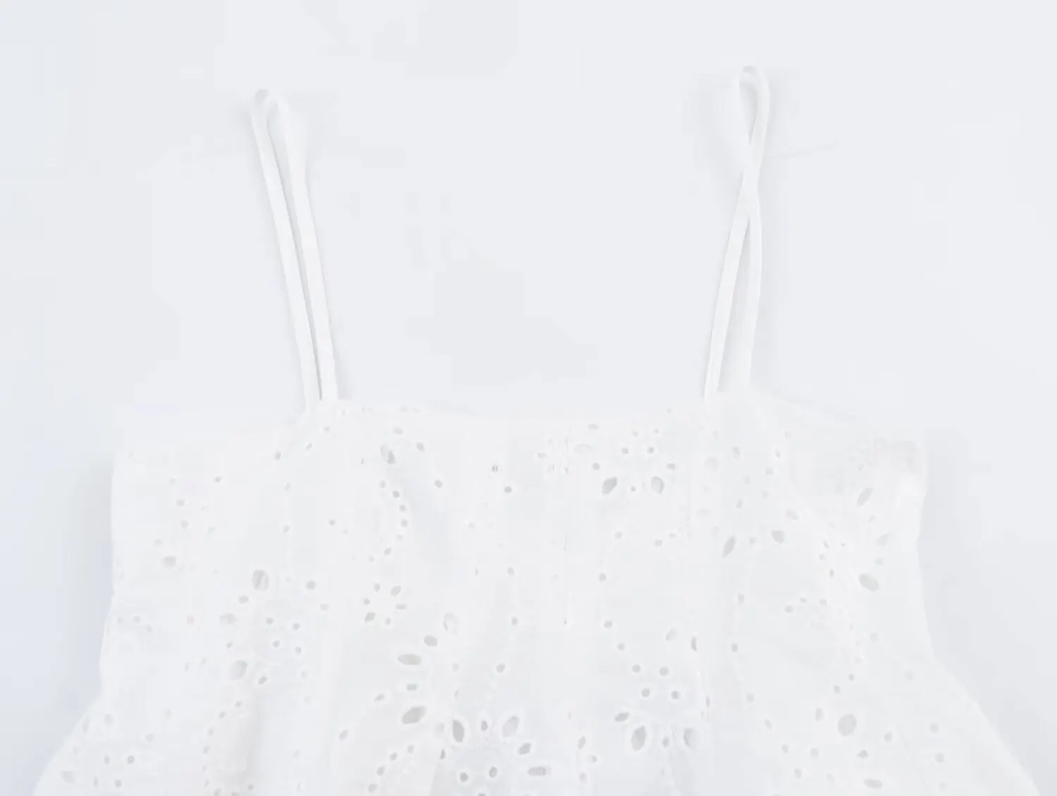 HH Damen-Anzug, elegant, Sommer, einfarbig, Stickerei, ärmellos, Hosenträger, gewellt, breiter Saum, Oberteil + A-Linie, plissierter Umhangrock mit hoher Taille