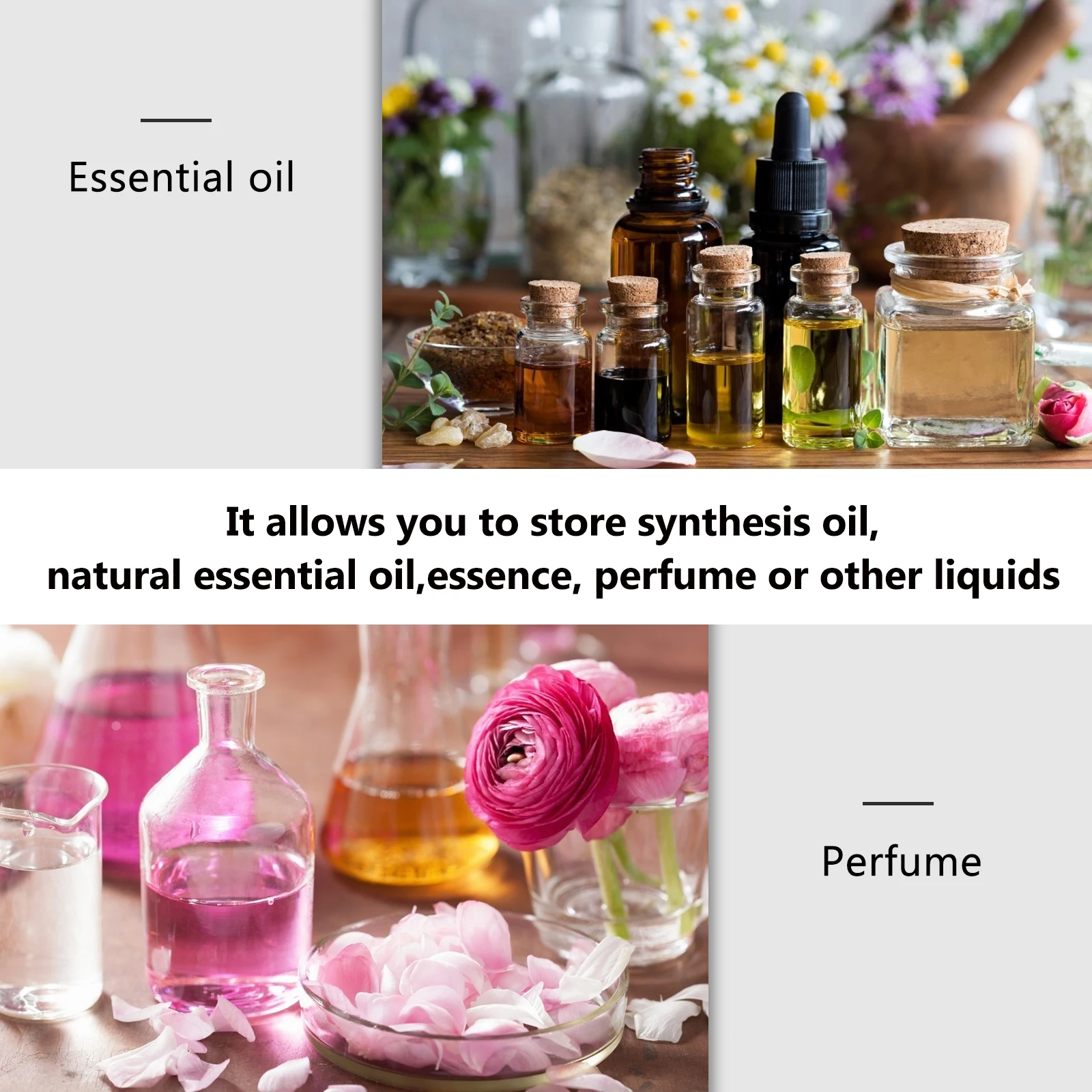 

12pcs 8ML Glass Essential Oil Bottles Roller Perfume Travel Size Sample Empty Bottles Practical Design Outdoor Use