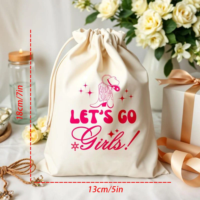 5pcs Let’s Go Girls Bachelorette Party Favor Bag Western Cowgirl Bride To Be Bridesmaid Gifts Wedding Bridal Shower Decorations