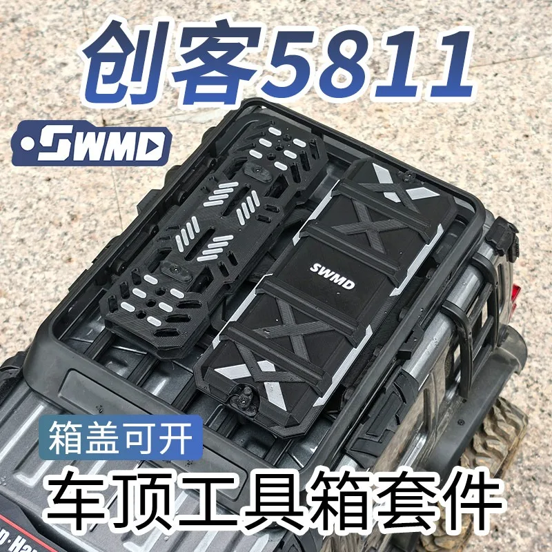 For CK5811 V2 1/7 RC Off-Road Crawler Roof Tool Box & Traction Boards Scale Accessories Upgrade Kit No-Drill Installation
