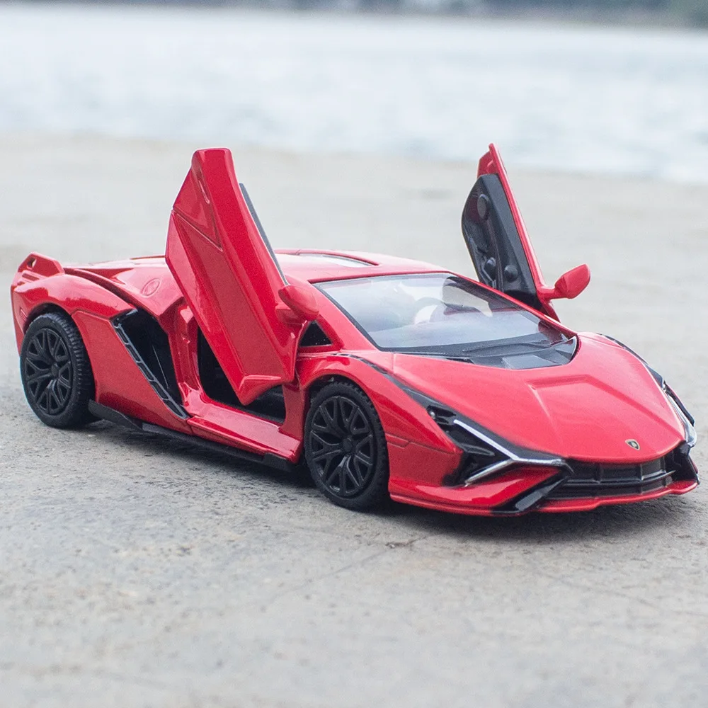 1:36 Lamborghini Sian Car Model Metal Diecast Replica Home Office Miniature Art Vehicle Hobby Decoration Kid Boy Toy D44