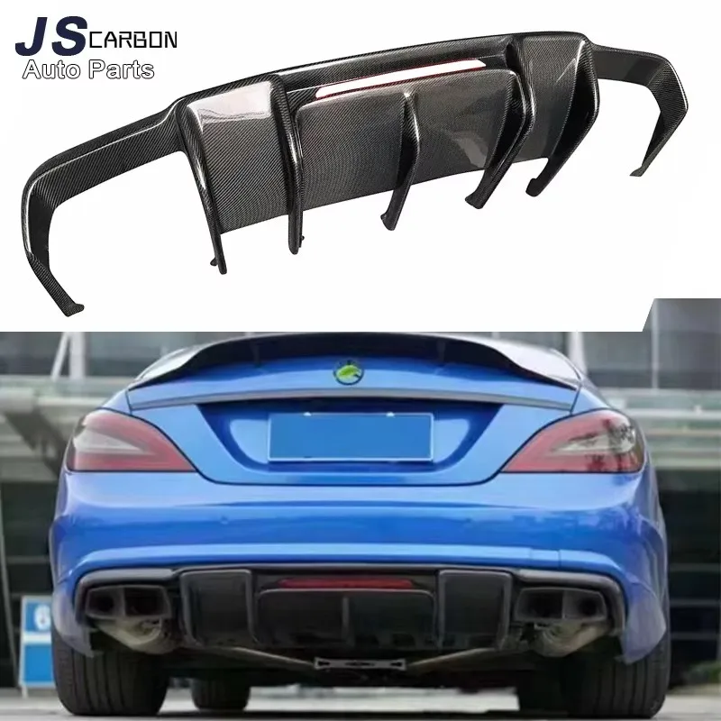 For Mercedes CLS-Class W218 cls350 2012-2017 R Style Carbon Fiber Rear Lip Diffuser Back Bumper Spoiler Small Deflector body kit