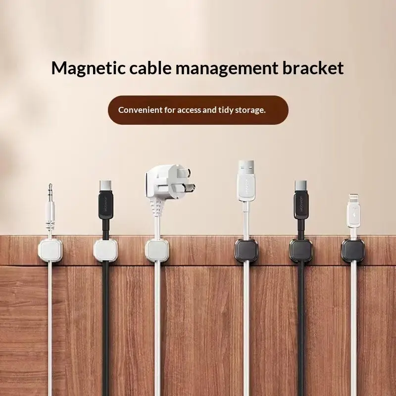 【C】Magnetic Cable Clip Cable Holder Adhesive Wire Keeper Cord Cable Organizer For Home Office Under Desk Management