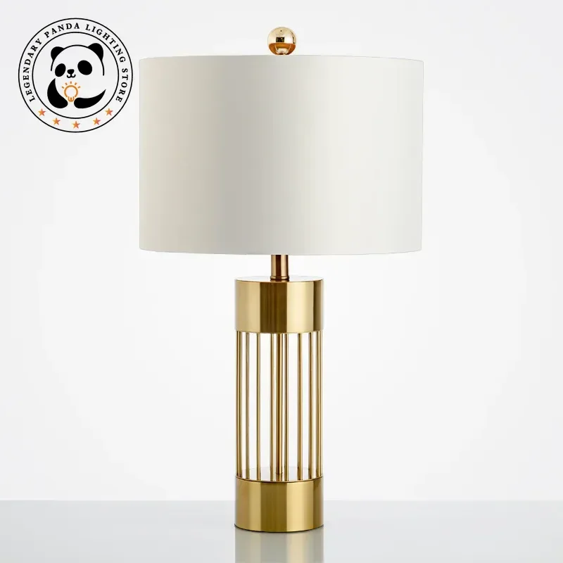 Postmodern Minimalist Table Lamp Glass Lampshade Metallic Luster Desk Light Bedroom Study Indoor Decoration LED Lighting Fixture