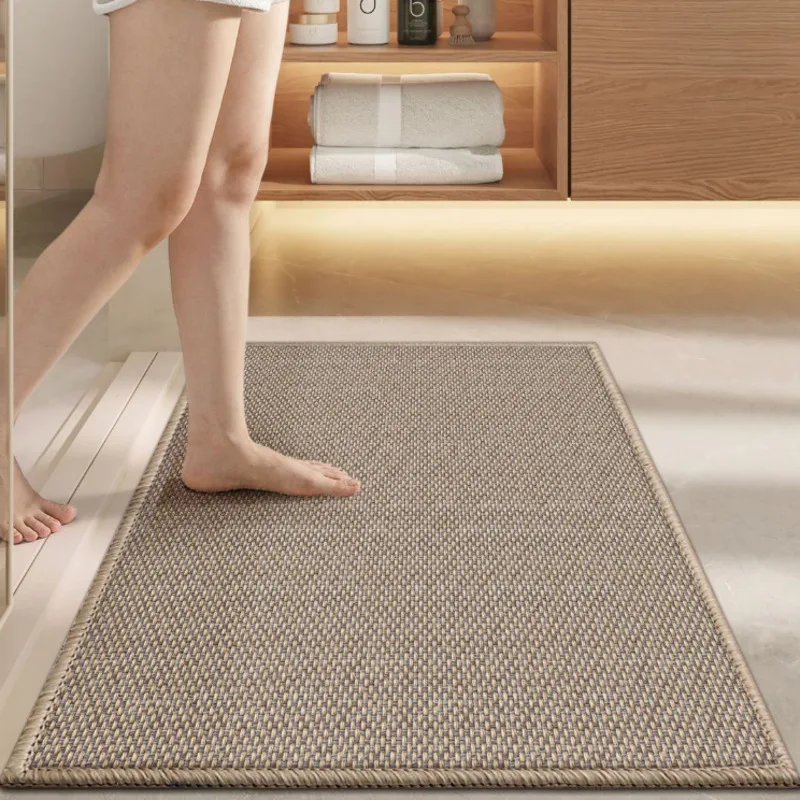 Thick Absorbent Quick Dry Non Slip Bathroom Rug Bath Mat Linen Floor Carpet Toilet Door Foot Mat Kitchen Bedroom Home Rug