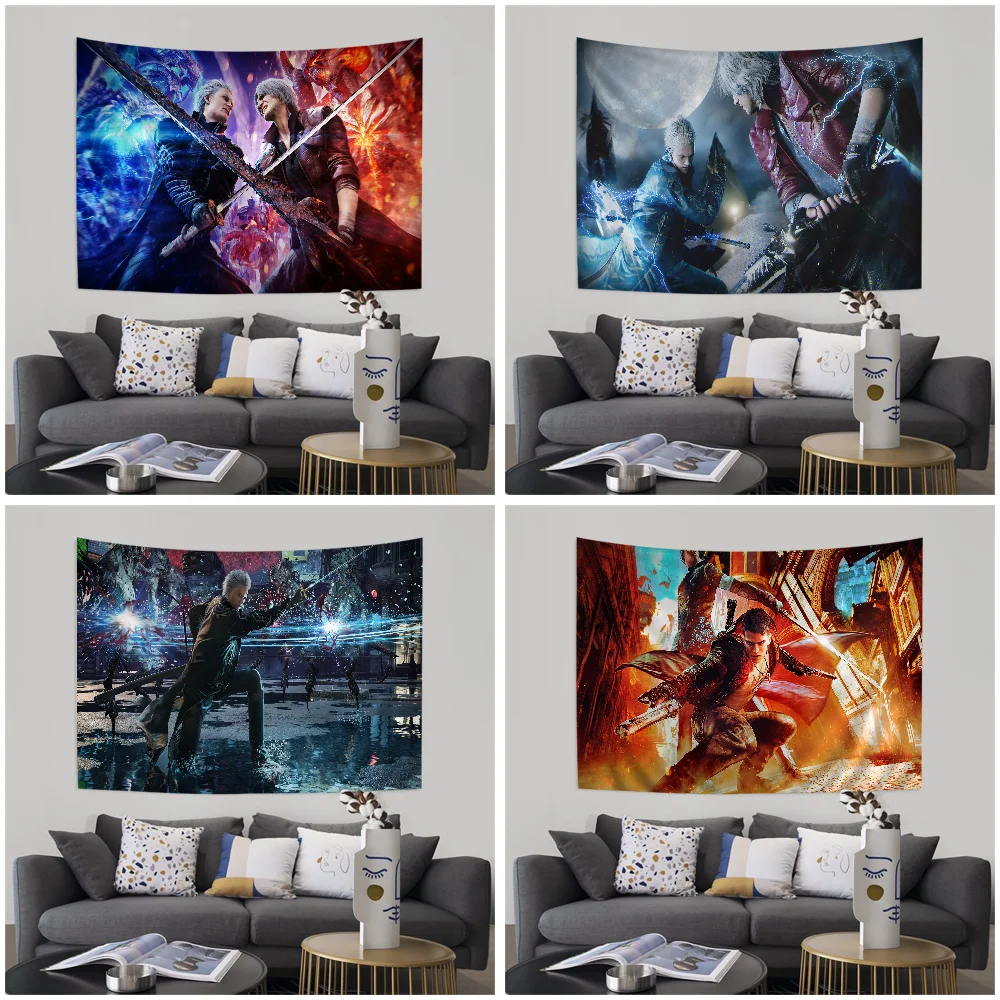 D-DevilS-May-Crys DMC Printed Large Wall Tapestry Art Science Fiction Room Home Decor Decor Blanket