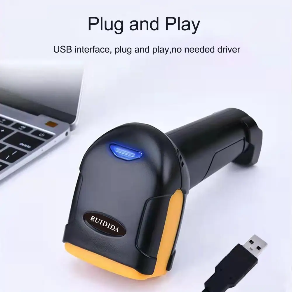 الماسح الضوئي السلكي أو اللاسلكي 1D 2D قارئ البار المحمول QR Code Scanner PDF417 لمتجر السوبر ماركت #4