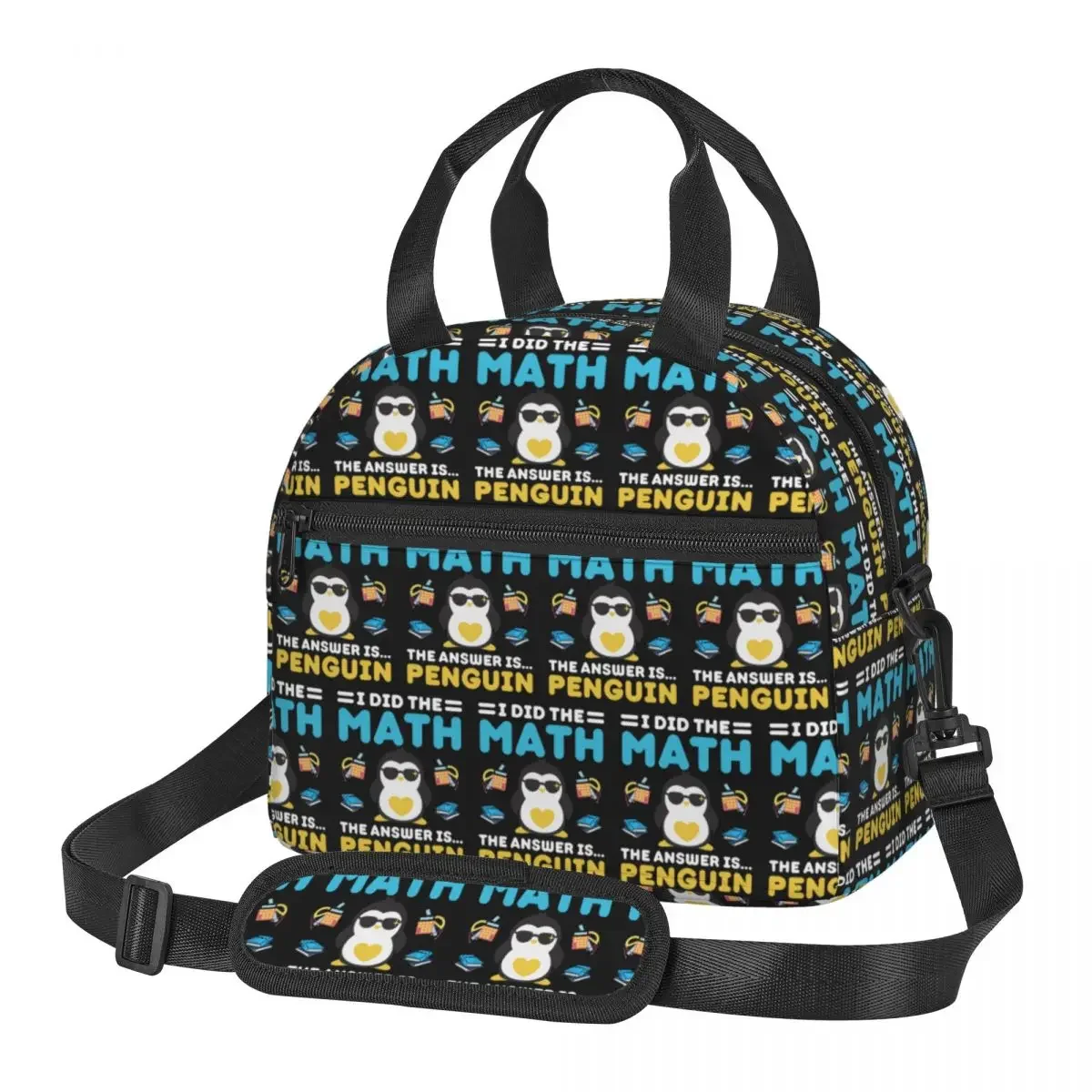 I Did The Math The Answer Is Penguin Funny Mathematician Insulated Lunch Bag for Women Children Food Boxes Thermal Lunch Box