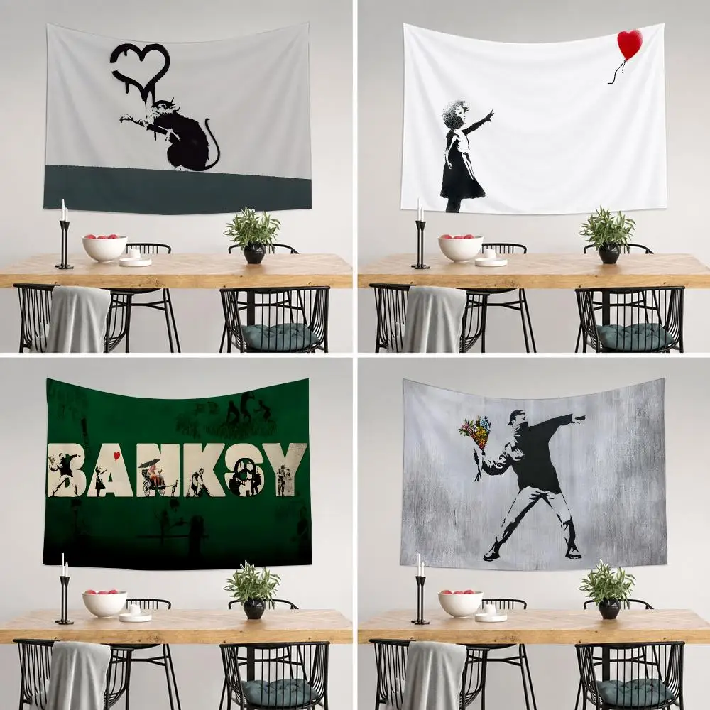 Banksy Art Tapestry Tapestry Wall Hanging For Bedroom Dorm Living Room Decor Aesthetic