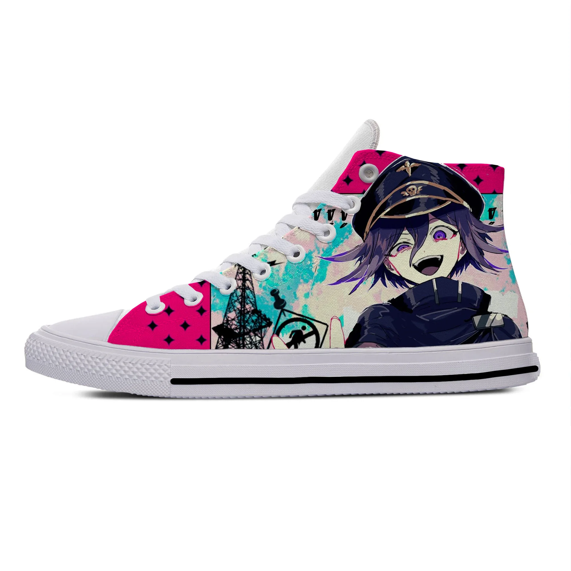 Hot Cool Summer Anime Cartoon Kokichi Ouma Danganronpa Casual Shoes High Top Men Women Classic Sneakers Latest Board Shoes