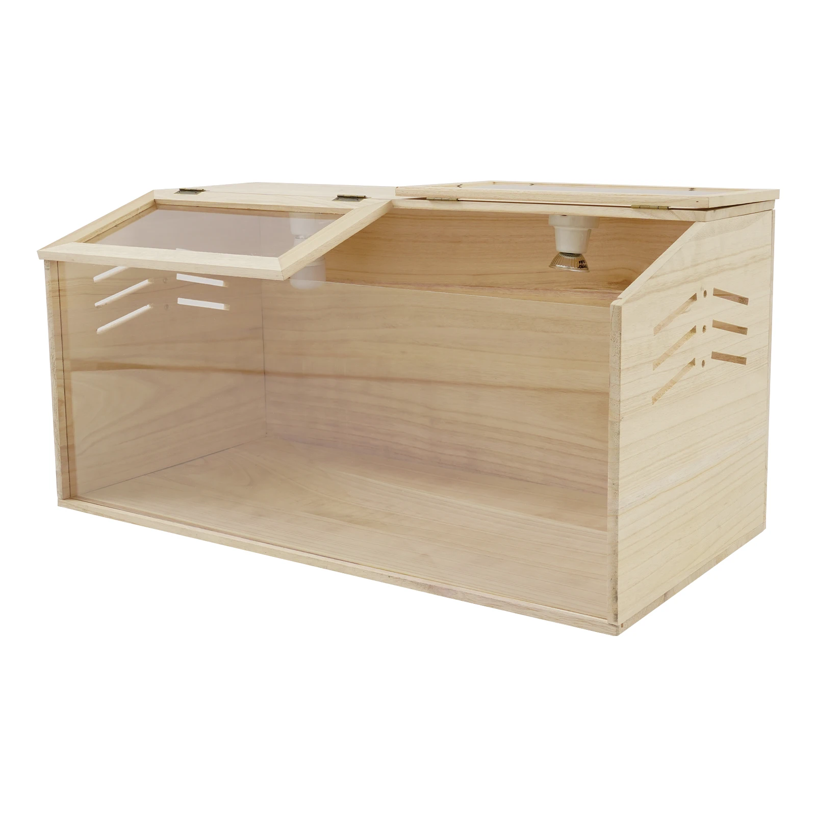 Chicken Brooder Box, Indoor Brooding Box with Heating Lamp & Thermometer, Wooden Brooder for Ducklings Lizards Snakes