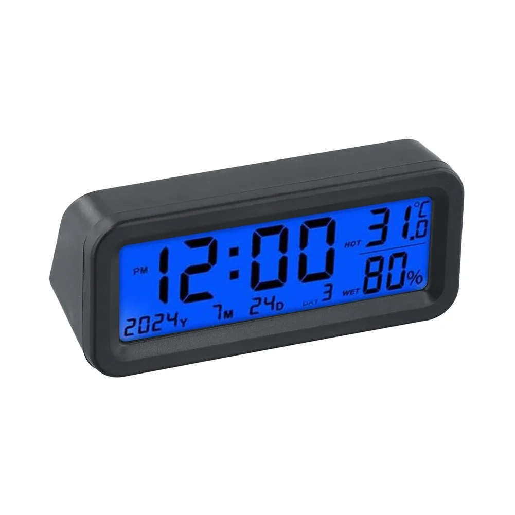 

Digital Temperature Clock Solar Mini Digital Clock Dashboard Accessory Multi-Function Display Accurate Timekeeping Car Accessory