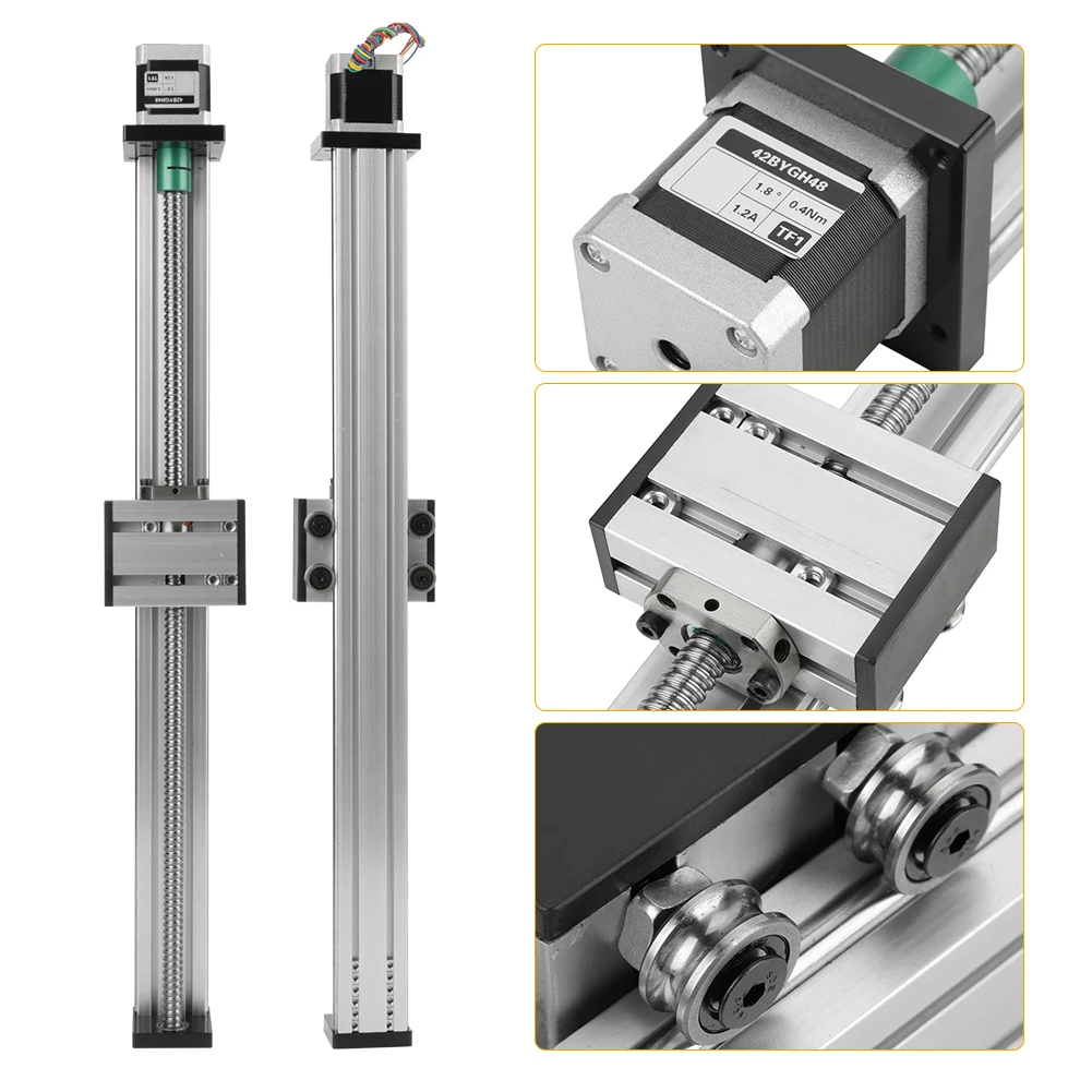 

Ball Screw Made of High Quality Metal Linear Slide Stroke Long Stage Actuator Built In Stepper Motor 400MM Stroke Linear Guides