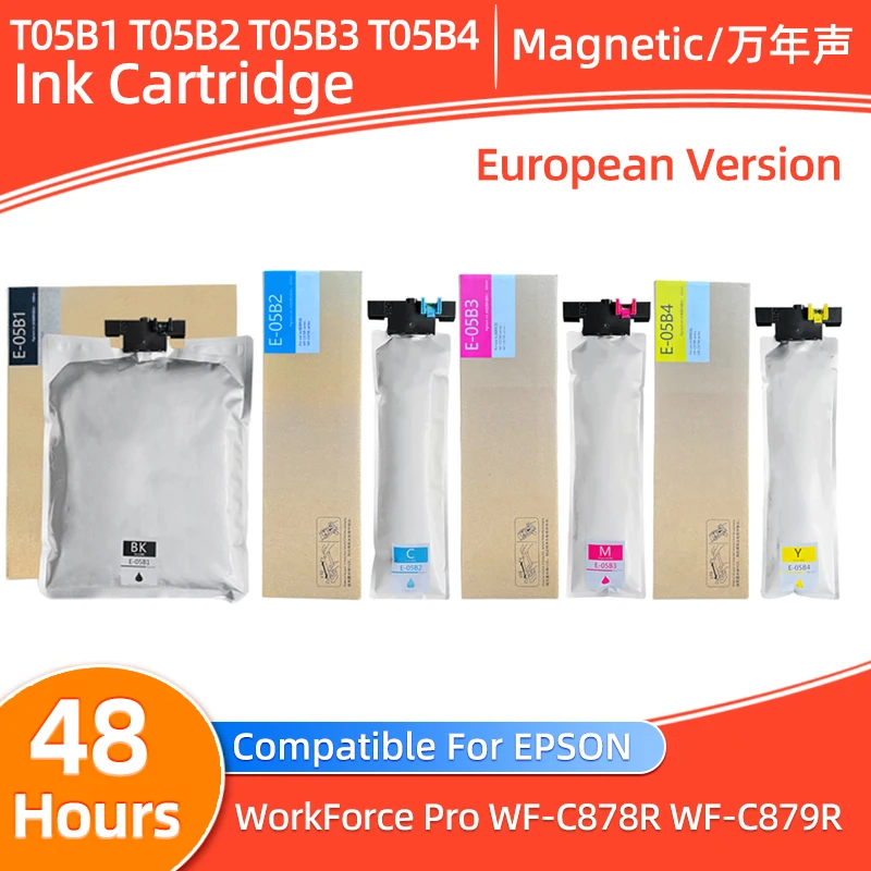 T05B Ink Pack T05B1 T05B2 T05B3 T05B4 Pigmen Ink Bag compatible for Epson WorkForce Pro WF-C878R WF-C879R C878R WF-C879R printer