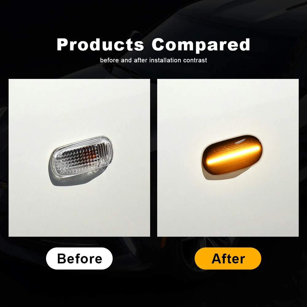 2PC LED Side Marker Dynamic Turn Signal Light For Honda/Acura RSX Integra DC5 Type R Odyssey Fit Jazz Civic EP3 City CR-V Accord