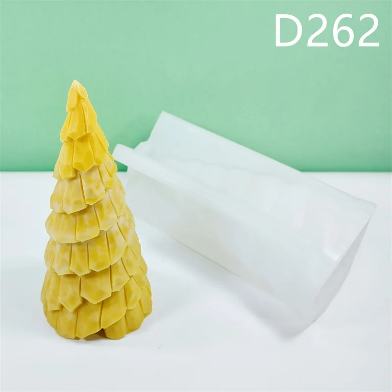 

D262 Christmas Pine Tree Candle Silicone Mold Gypsum form Carving Art Aromatherapy Plaster Home Decoration Mold Gift Handmade