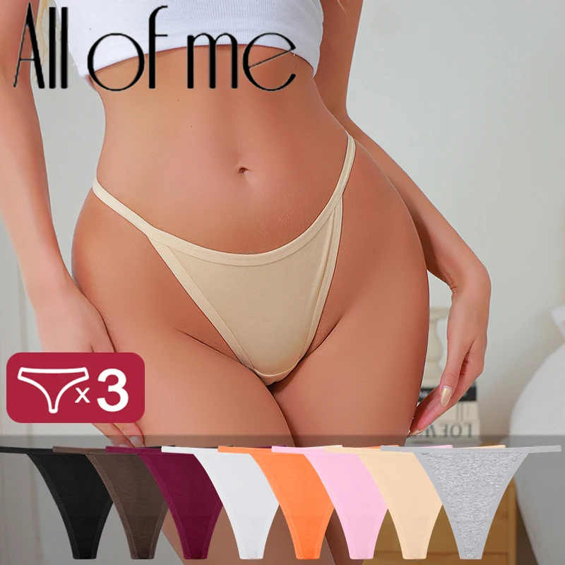 3 teile/satz Frauen sexy Baumwolle G-String dünnen Riemen Femme Tanga Unterwäsche intime Höschen niedrige Taille Slips Dessous Baumwolle T-Back