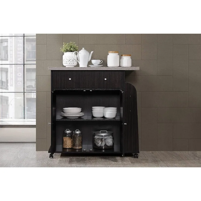 Import Kitchen Island with Spice Rack and Towel Rack