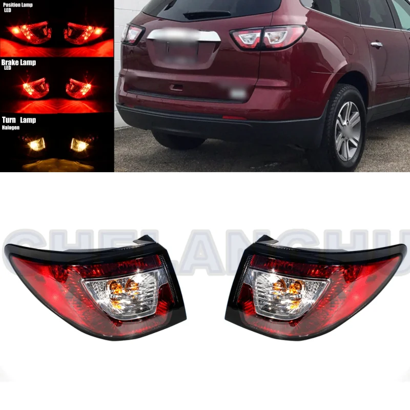 

Pair Outer Side Rear Light Tail Lamp With Bulbs GM2804112 GM2805112 For Chevrolet Traverse 2013 2014 2015 2016 2017