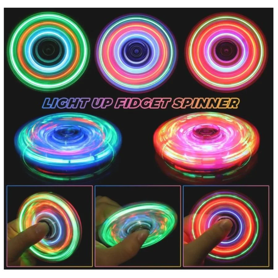 Gigilli 12 paquets Fidget Spinners pour adultes éclairent les cadeaux de fête pour 4812 sacs de cadeaux stuffers tdah jouets sensoriels Fidget en vrac G