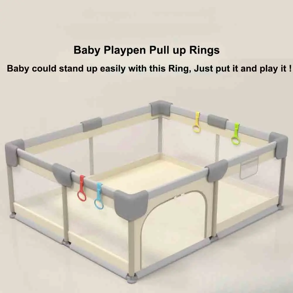 4pcs Baby Playpen Pull up Rings- Baby Crib Pull up Rings- Baby Walking Exercises Assistant Rings- Baby Bed Stand Up Rin