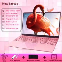 15.6-Intel Celeron N5095 Laptop 16GB RAM 2TB SSD+2TB HDD Windows 11 Notebook Dual-band WiFi Business Office Portable Laptop