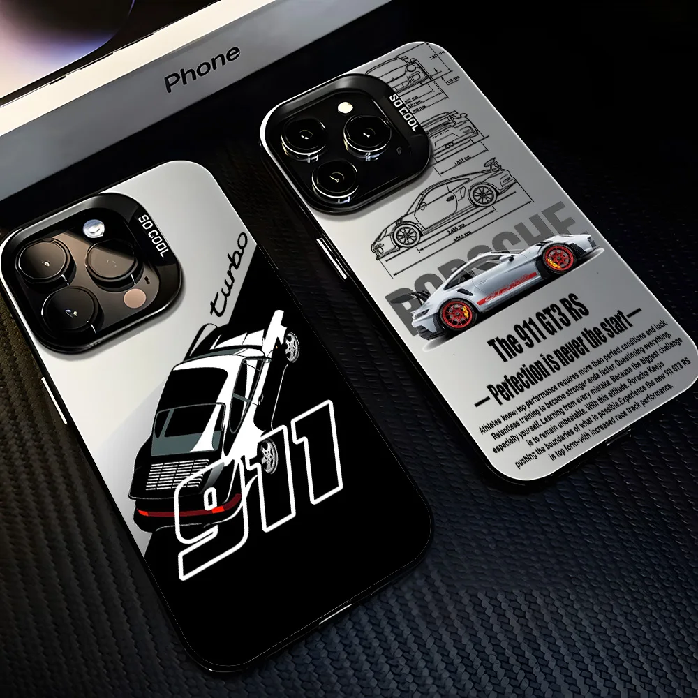 Sports GT3-RS Phone Case For iPhone 16 15 14 13 12 11 mini Pro Max X XR XSMAX 8 7 Plus Anti Fall Matte Supercar-911 Back Cover