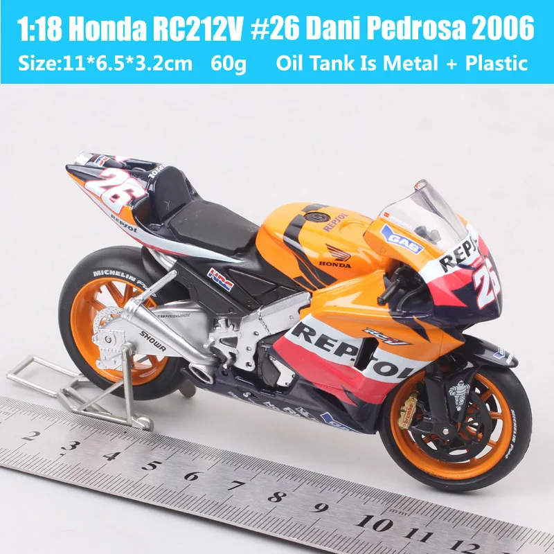 Guiloy 1/12 Skala Honda RC212V Repsol # 26 Dani Pedrosa 2006 Motocykl GP Model Wyścigowy Odlewane Figurki i Zabawki Prezent