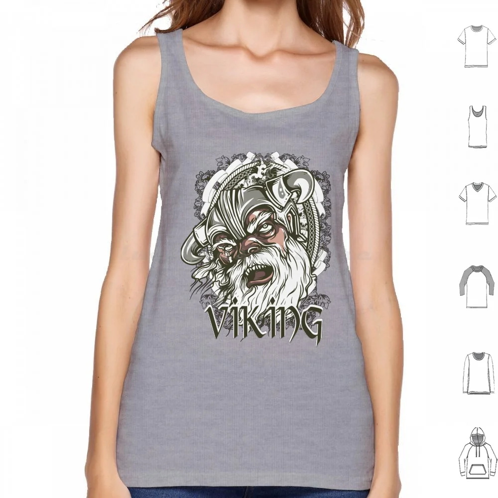 Camiseta sin mangas de Dios nórdico escandinavo, chaleco sin mangas, casco Vikingo, Norseman, Northman, escandinavo, Seafaring, Vikingo