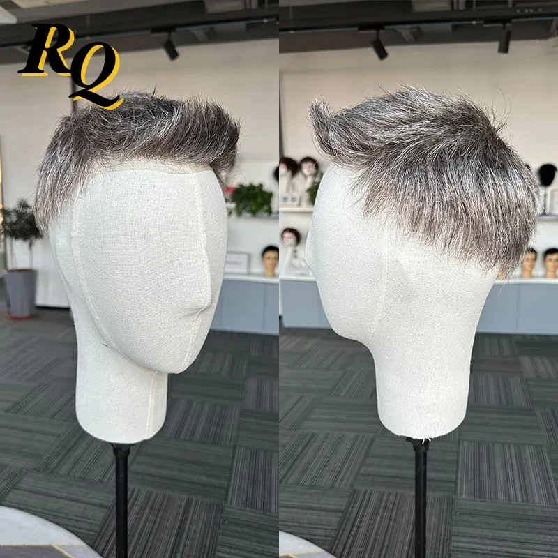 เส้นผมมนุษย์โปรเทสเซชันสำหรับผู้ชายบาง0.04มม. สไตล์ก่อน1B40 WIG Pria เปลี่ยนผมบุรุษ