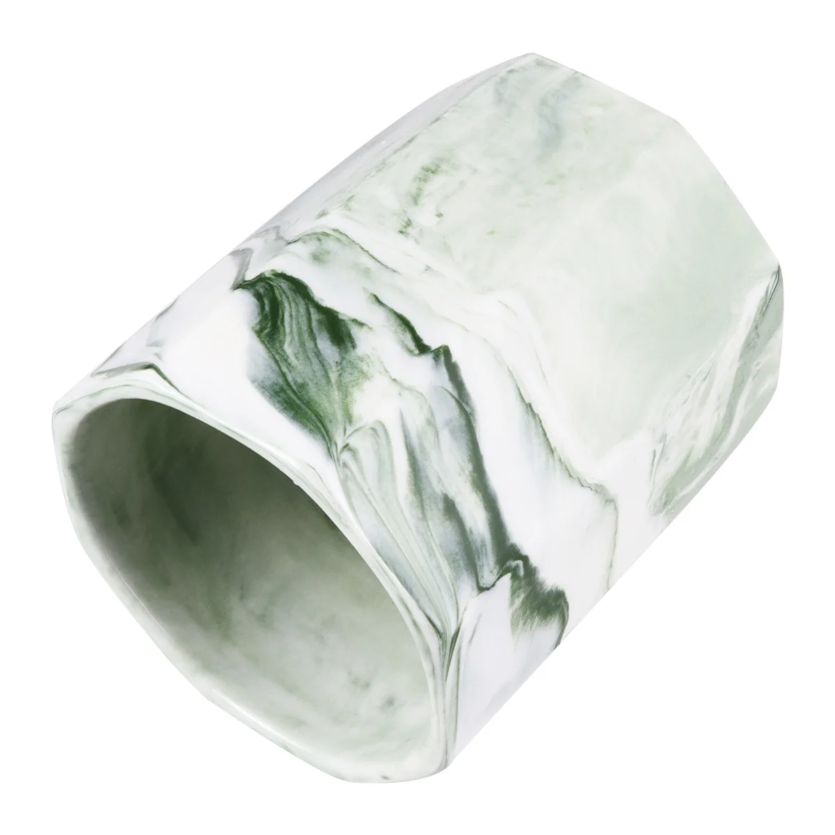 

Marbling Ceramic Pen Holder Edge Desk Organizer for Pencil Makeup Brushes Art Tools Cutlery Trinkets Storage Pot Container