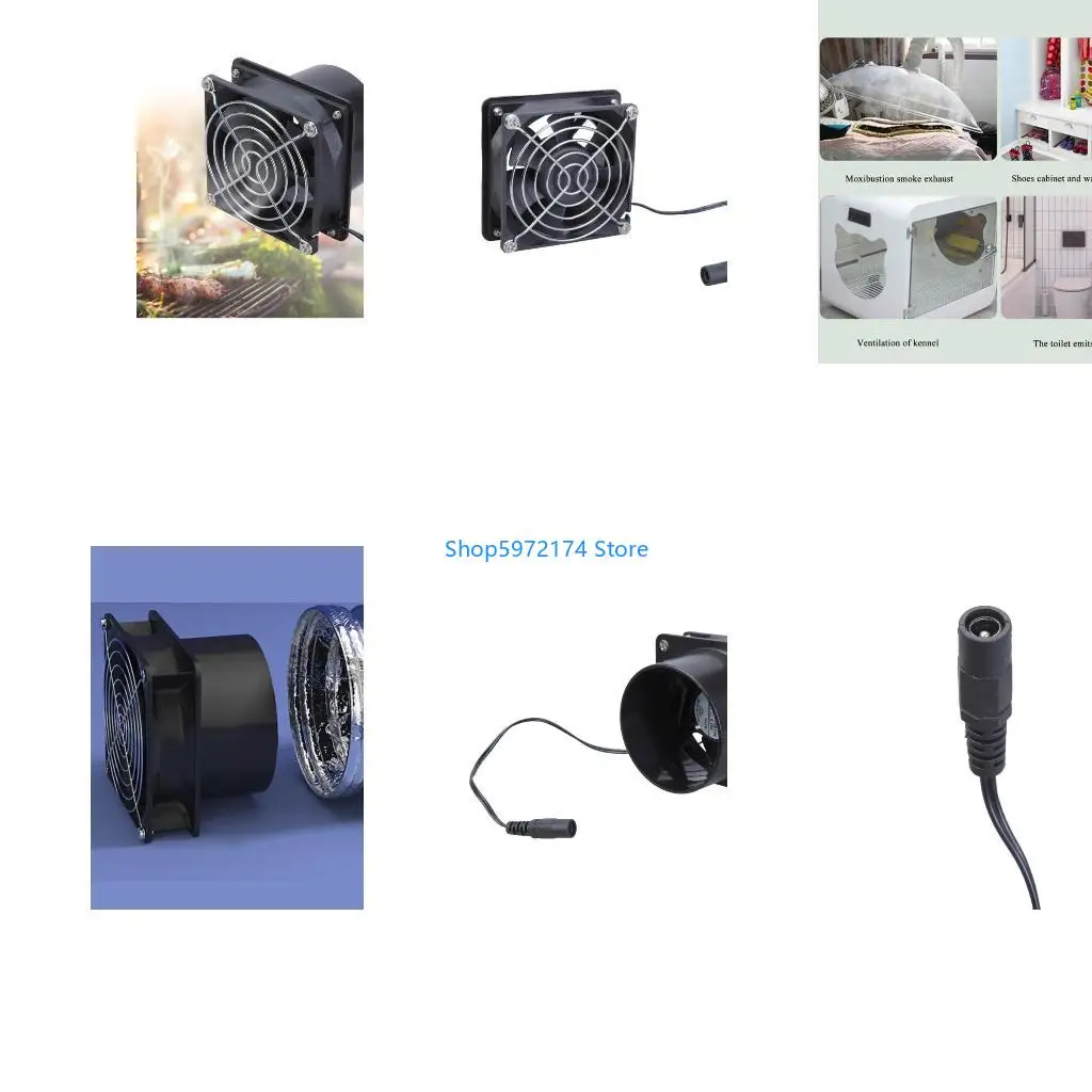 Y3NB Inline Duct Fan 12V Bathroom Exhaust Fan Kitchen 3800RPM Small Exhaust Blower for Office Hall Hydroponic Kitchen