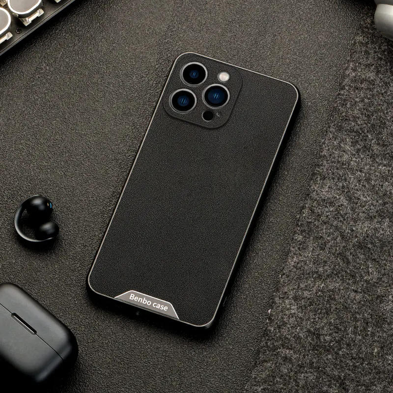 Luxuriöse Benbo-Leder-Handyhülle für iPhone 11 12 13 14 15 16 Plus 17 e Pro Max Air Modische Stoßfeste Rückseite Fundas – Detail 3