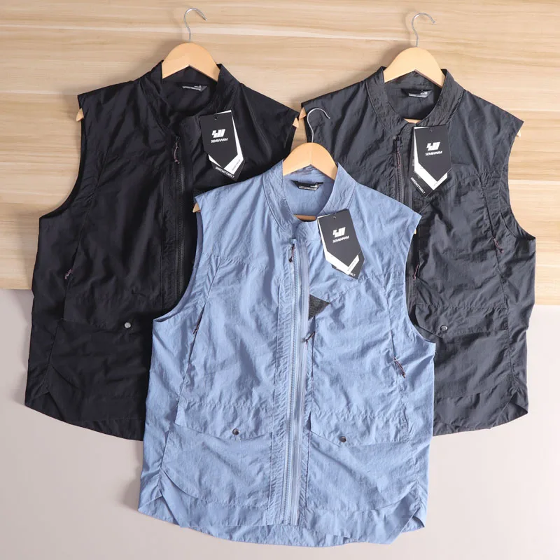 

DingLi представляет горную серию, высококачественный уличный мужской функциональный ветрозащитный жилет Jaet с кетми, лето 2025 Faion Urba...