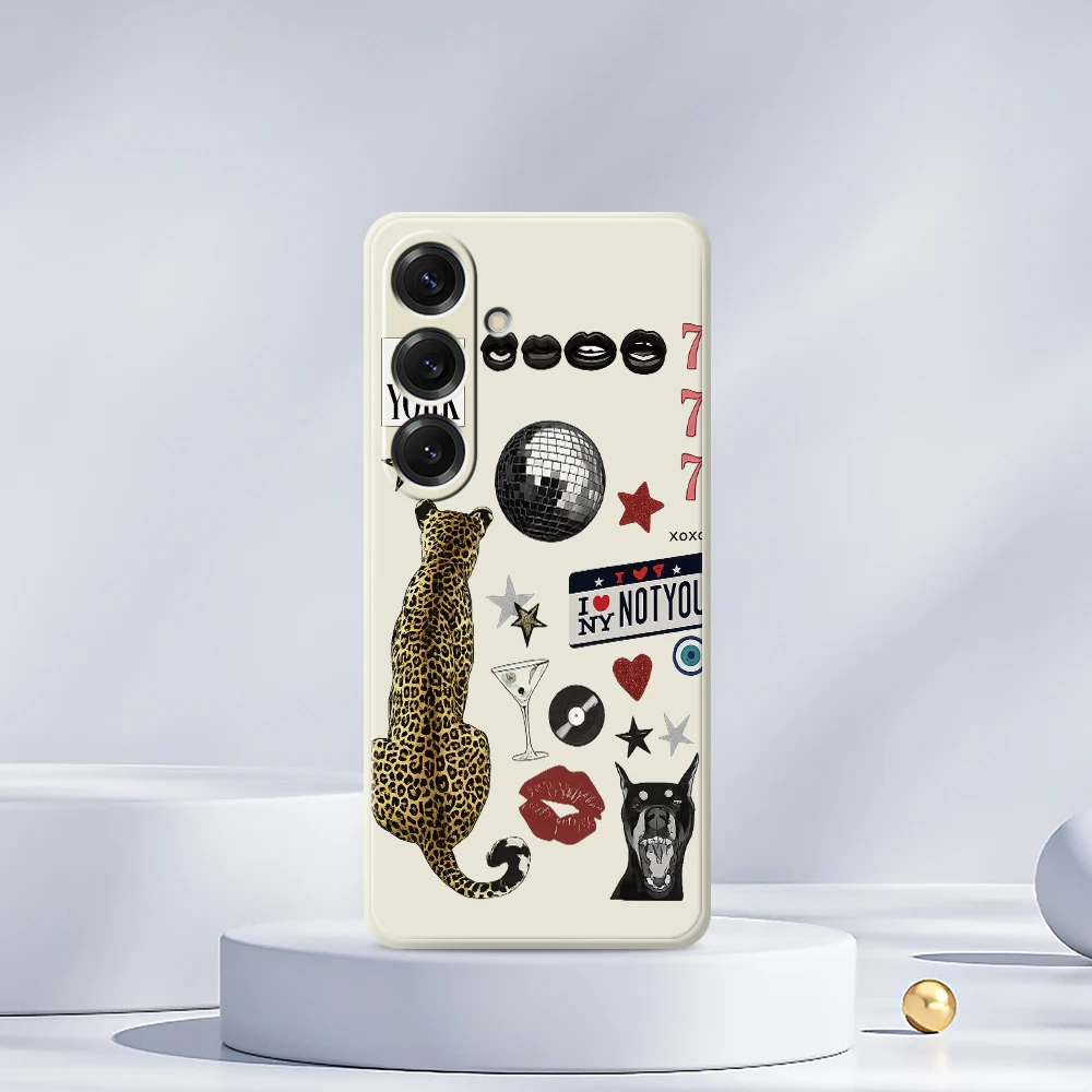 شخصية ليوبارد طباعة جراب هاتف لسامسونج غالاكسي S25 S24 S23 S20 الترا زائد S20FE S21FE S23FE S24 FE S10Plus غطاء ناعم