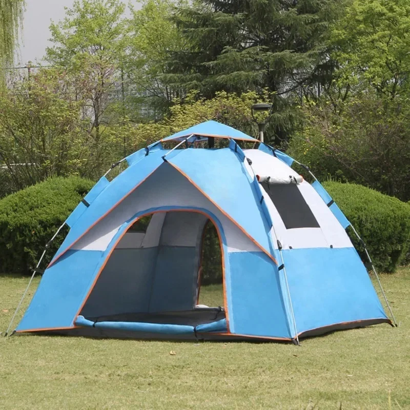 Outdoor Tent Waterproof And UV Resistant Family Travel Beach Tent 3-4 Person Automatic Camping Tent Quick Open Full-automatic
