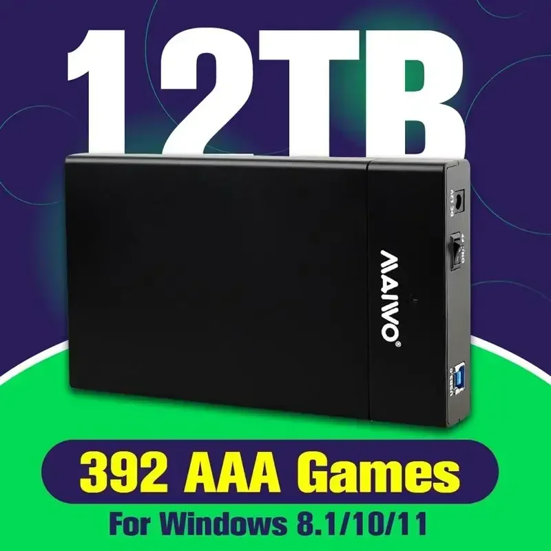 

US.EU Playnite 12TB PC Game Hard Drive For Windows Gaming HDD Game Console With 400 AAA Games For