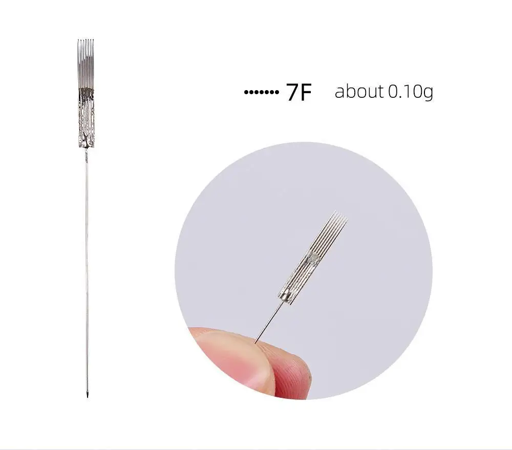 100 stücke Microb lading Tattoo Nadeln Kappen Permanent Make-up Tattoo Nadeln sterilisiert für PMU Maschine Augenbrauen Lippen Werkzeuge – Detail 16