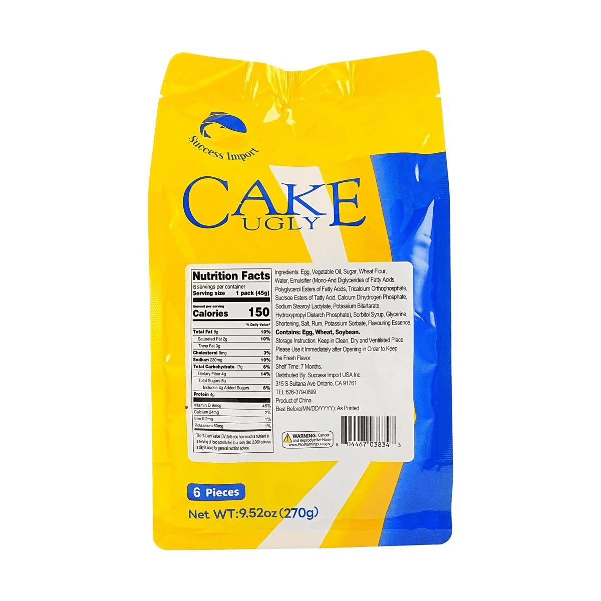 Ugly Cake 8 Pacotes, 9,52 onças, 270,00g * 8 Pacotes